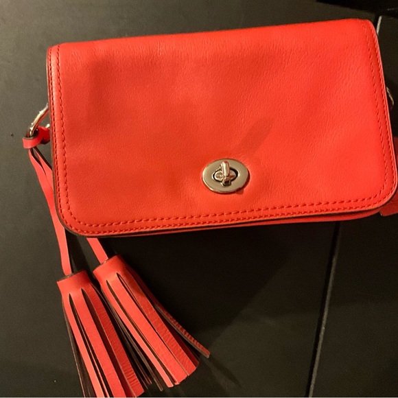 Coach Legacy Penny #19914 Bright Coral Crossbody w/Tassels Turn Lock EUC - Picture 15 of 15